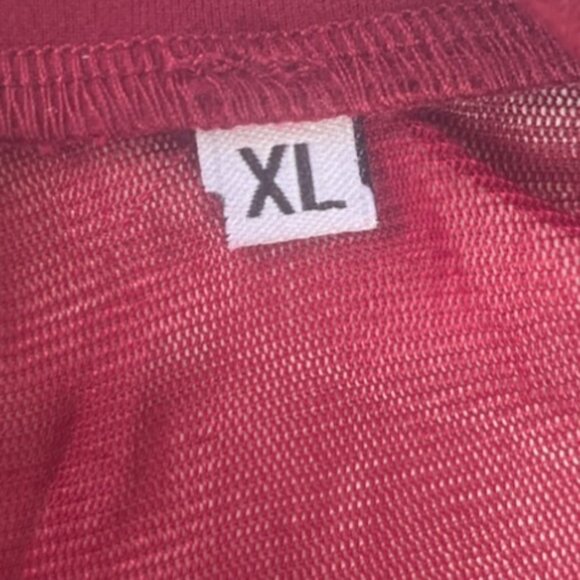 Long Sleeve Dress Womens Burgundy XL Sheer Panel - Picture 5 of 7